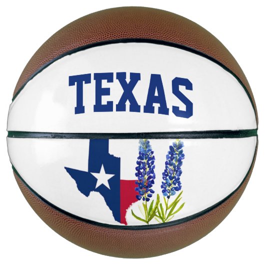 Bluebonnets Texas Flower Floral Texan Flag Basketbal (Voorkant)