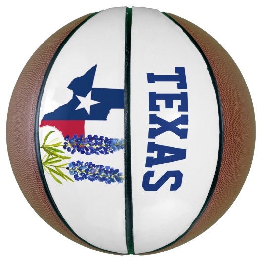 Bluebonnets Texas Flower Floral Texan Flag Basketbal (Verticaal)
