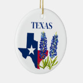 Bluebonnets Texas Flower Floral Texan Flag Keramisch Ornament (Rechts)