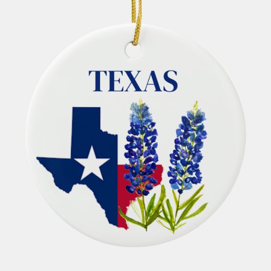 Bluebonnets Texas Flower Floral Texan Flag Keramisch Ornament (Voorkant)