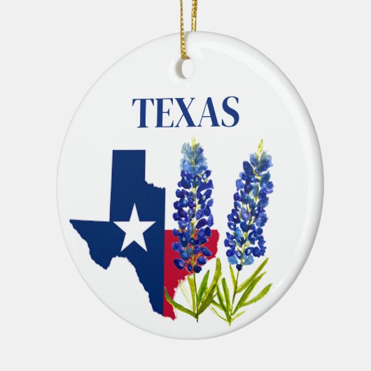 Bluebonnets Texas Flower Floral Texan Flag Keramisch Ornament (Links)