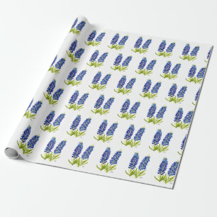 Bluebonnets Texas Flowers Wildbloemen Waterverf Cadeaupapier