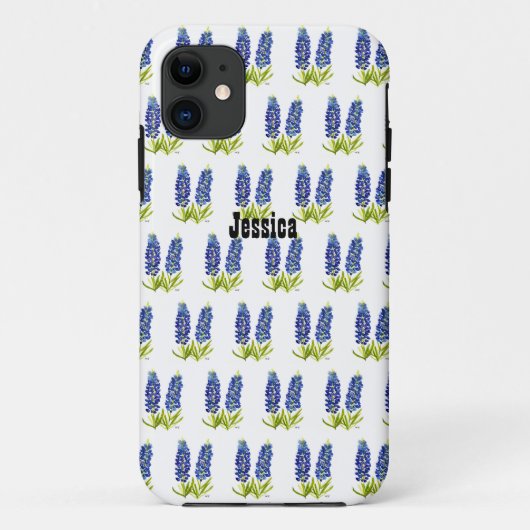 Bluebonnets Texas Flowers Wildbloemen Waterverf Case-Mate iPhone Case (Achterkant)
