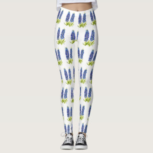 Bluebonnets Texas Flowers Wildbloemen Waterverf Leggings