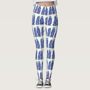 Bluebonnets Texas Flowers Wildbloemen Waterverf Leggings