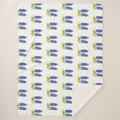 Bluebonnets Texas Flowers Wildbloemen Waterverf Sherpa Deken (Voorkant)