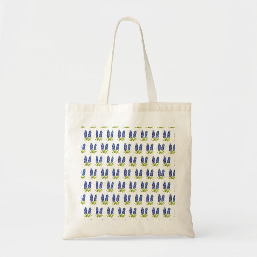 Bluebonnets Texas Flowers Wildbloemen Waterverf Tote Bag (Voorkant)