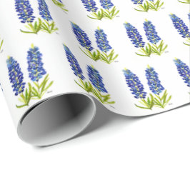 Bluebonnets Texas Flowers Wildflower Waterverf Cadeaupapier