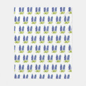 Bluebonnets Texas Flowers Wildflower Waterverf FL Fleece Deken (Voorkant)