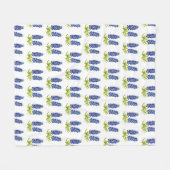Bluebonnets Texas Flowers Wildflower Waterverf FL Fleece Deken (Voorkant (Horizontaal))