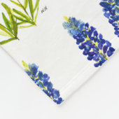 Bluebonnets Texas Flowers Wildflower Waterverf FL Fleece Deken (Hoek)