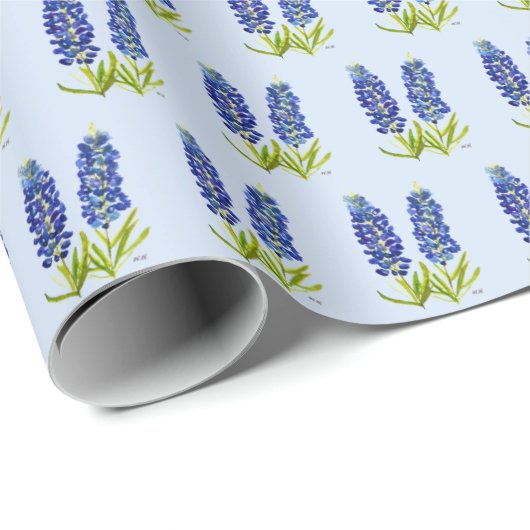 Bluebonnets Texas Flowers Wildflower Waterverf WR Cadeaupapier (Rol Hoek)