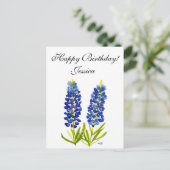 Bluebonnets Texas Staatsbloemen Lupine Aquarel  Briefkaart (Staand voorkant)