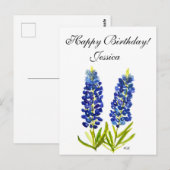 Bluebonnets Texas Staatsbloemen Lupine Aquarel  Briefkaart (Voorkant / Achterkant)