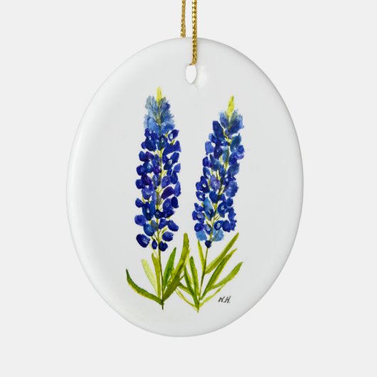 Bluebonnets Texas Staatsbloemen Lupine Aquarel Keramisch Ornament (Rechts)