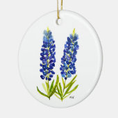 Bluebonnets Texas Staatsbloemen Lupine Aquarel Keramisch Ornament (Links)