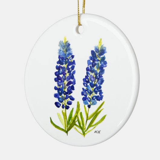 Bluebonnets Texas Staatsbloemen Lupine Aquarel  Keramisch Ornament (Links)