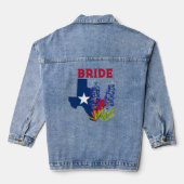 Bluebonnets Texas State Bloemen Bruiloft Bruid Denim Jacket (Achterkant)