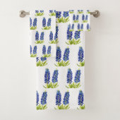 Bluebonnets Texas State Blue Flowers Waterverf Ba Bad Handdoek (Insitu)