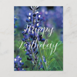Bluebonnets Texas State Flower Blue Verjaardag Briefkaart