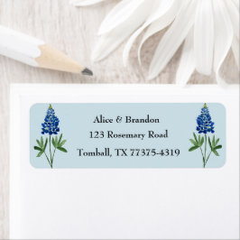 Bluebonnets Texas State Flowers Lupine Blue Etiket