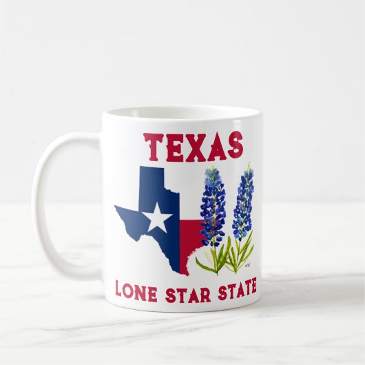 Bluebonnets Texas State Flowers Lupine Lone Star Koffiemok (Links)