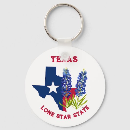 Bluebonnets Texas State Flowers Lupine Lone Star Sleutelhanger (Voorkant)