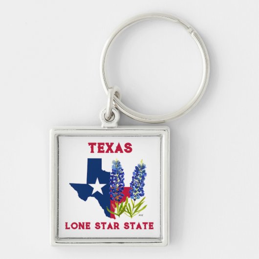 Bluebonnets Texas State Flowers Lupine Lone Star Sleutelhanger (Voorkant)