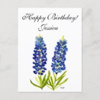 Bluebonnets Texas State Flowers Lupine Waterverf