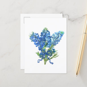 Bluebonnets Texas State Flowers Lupine Waterverf Briefkaart