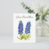 Bluebonnets Texas State Flowers Lupine Waterverf Briefkaart (Staand voorkant)