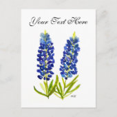 Bluebonnets Texas State Flowers Lupine Waterverf Briefkaart (Voorkant)