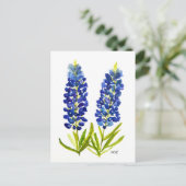 Bluebonnets Texas State Flowers Lupine Waterverf Briefkaart (Staand voorkant)