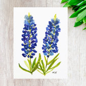 Bluebonnets Texas State Flowers Lupine Waterverf Briefkaart