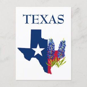 Bluebonnets Texas State Flowers Lupine Waterverf Briefkaart