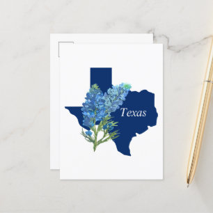 Bluebonnets Texas State Flowers Lupine Waterverf Briefkaart