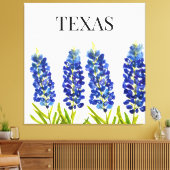 Bluebonnets Texas State Flowers Lupine Waterverf Canvas Afdruk (Insitu (Woonkamer))