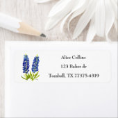 Bluebonnets Texas State Flowers Lupine Waterverf Etiket (Insitu)