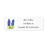 Bluebonnets Texas State Flowers Lupine Waterverf Etiket (Voorkant)