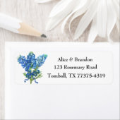 Bluebonnets Texas State Flowers Lupine Waterverf Etiket (Insitu)