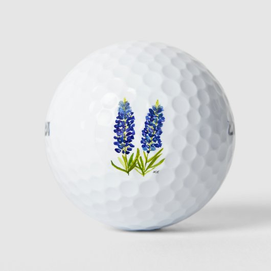 Bluebonnets Texas State Flowers Lupine Waterverf Golfballen (Voorkant)