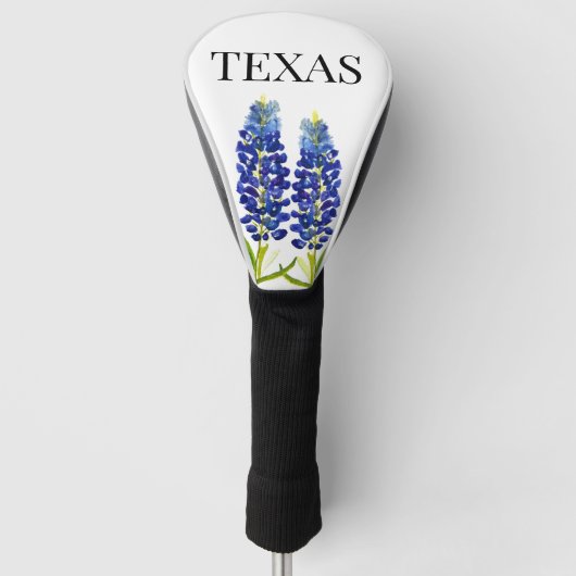 Bluebonnets Texas State Flowers Lupine Waterverf Golfheadcover (Voorkant)