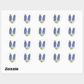 Bluebonnets Texas State Flowers Lupine Waterverf Hart Sticker (Vel)