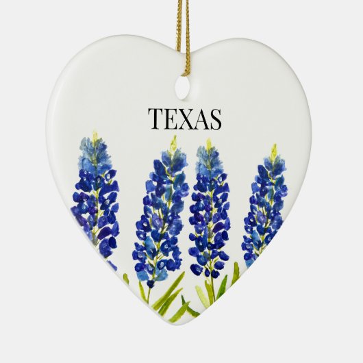Bluebonnets Texas State Flowers Lupine Waterverf Keramisch Ornament (Rechts)