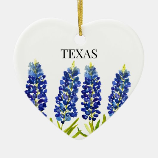 Bluebonnets Texas State Flowers Lupine Waterverf Keramisch Ornament (Voorkant)