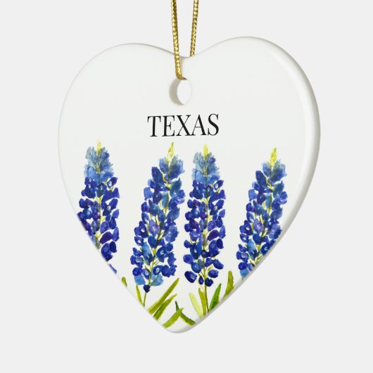 Bluebonnets Texas State Flowers Lupine Waterverf Keramisch Ornament (Links)