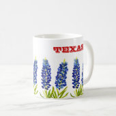 Bluebonnets Texas State Flowers Lupine Waterverf Koffiemok (Voorkant rechts)