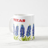 Bluebonnets Texas State Flowers Lupine Waterverf Koffiemok (Voorkant links)