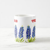 Bluebonnets Texas State Flowers Lupine Waterverf Koffiemok (Center)