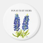 Bluebonnets Texas State Flowers Lupine Waterverf Magneet (Voorkant)